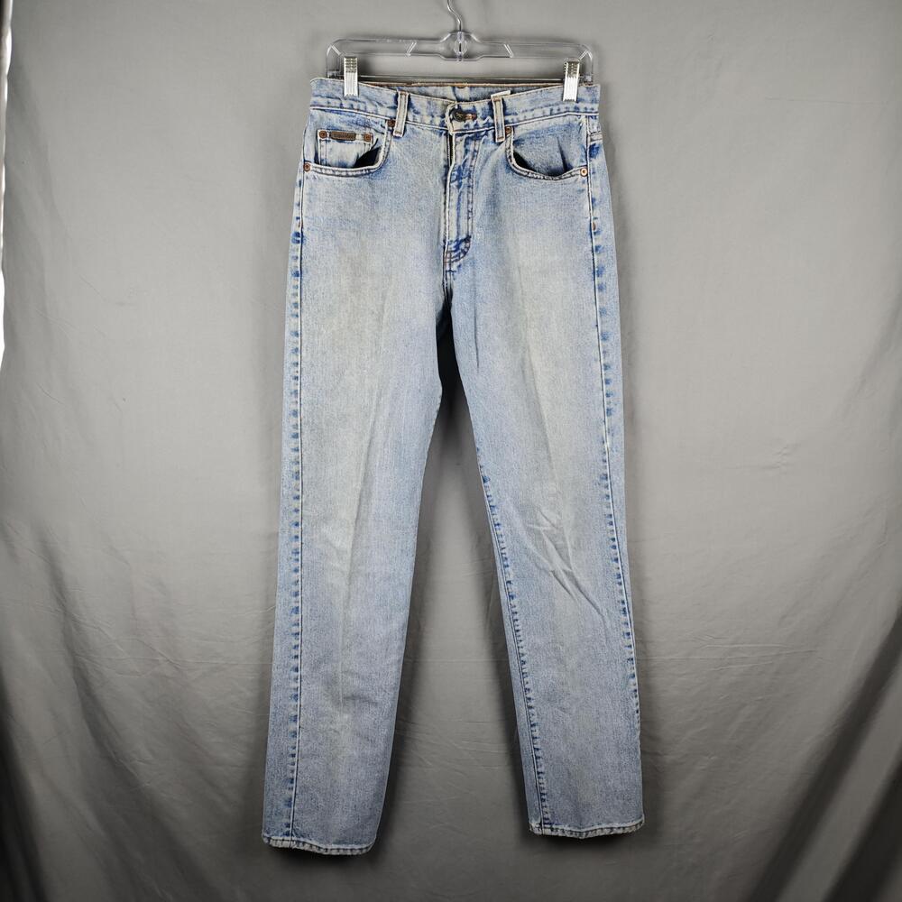 Vintage Calvin Klein Jeans Juniors 9 Blue High Rise Straight Sandblast USA 90s
